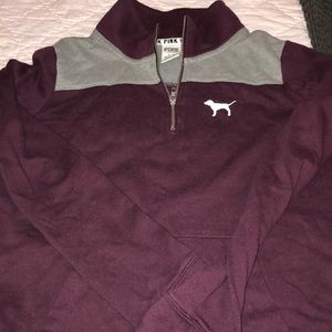PINK half zip pull over
